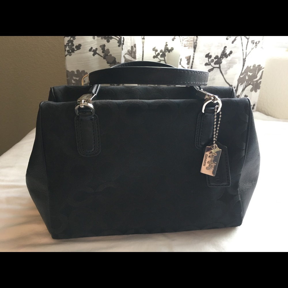 Coach Dark Mini Bag with Silver Accents
